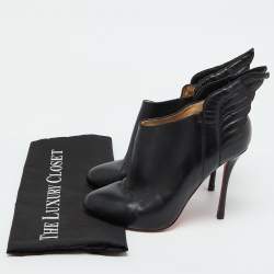 Christian Louboutin Black Leather Mercura Wings Ankle Booties Size 39