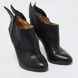 Christian Louboutin Black Leather Mercura Wings Ankle Booties Size 39