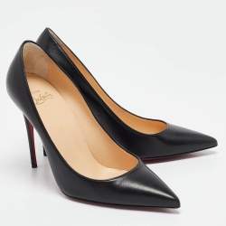 Pre Owned Christian Louboutin Black Leather Kate Pumps Size 39.5
