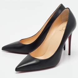 Pre Owned Christian Louboutin Black Leather Kate Pumps Size 39.5