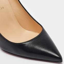 Pre Owned Christian Louboutin Black Leather Kate Pumps Size 39.5