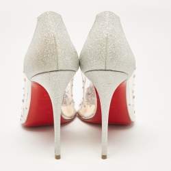 Christian Louboutin Silver Glitter and PVC Degrastrass Pumps Size 40