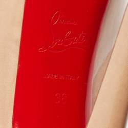 Pre Owned Christian Louboutin Beige Leather Daffodile Platform Pumps Size 38