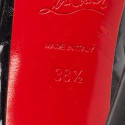 Pre Owned Christian Louboutin Black Patent Leather Highness Platform Pumps Size 38.5
