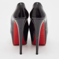 Pre Owned Christian Louboutin Black Patent Leather Highness Platform Pumps Size 38.5