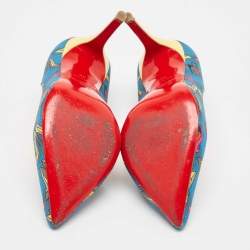 Christian Louboutin Blue Fabric Afri Loubi Pigalle Pumps Size 36