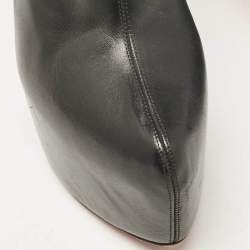 Pre Owned Christian Louboutin Black Leather Knee Length Boots Size 38.5
