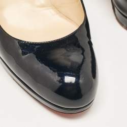 Pre Owned Christian Louboutin Navy Blue Patent Leather Prorata Pumps Size 40