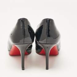 Pre Owned Christian Louboutin Navy Blue Patent Leather Prorata Pumps Size 40
