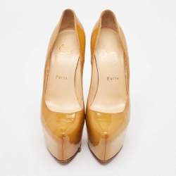 Christian Louboutin Beige Patent Leather Daffodile Pumps Size 38