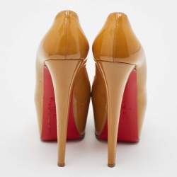 Christian Louboutin Beige Patent Leather Daffodile Pumps Size 38