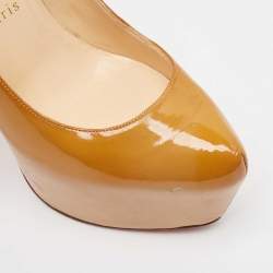 Christian Louboutin Beige Patent Leather Daffodile Pumps Size 38