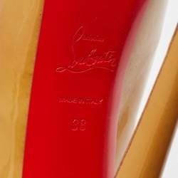 Christian Louboutin Beige Patent Leather Daffodile Pumps Size 38