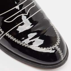 Pre Owned Christian Louboutin Black Patent Leather Mocalaureat Loafers Size 39.5
