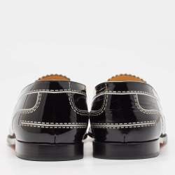 Pre Owned Christian Louboutin Black Patent Leather Mocalaureat Loafers Size 39.5