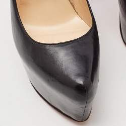 مملوكة مسبقًا Christian Louboutin Black Leather Lady Daf Mary Jane Pumps Size 39
