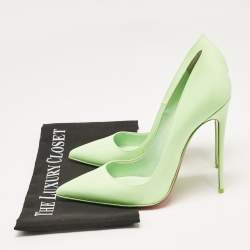 Pre Owned Christian Louboutin Green Patent Leather So Kate Pointed Toe Pumps Size 40