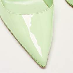 Pre Owned Christian Louboutin Green Patent Leather So Kate Pointed Toe Pumps Size 40