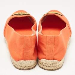 Christian Louboutin Orange Canvas Gala Espadrille Flats Size 40