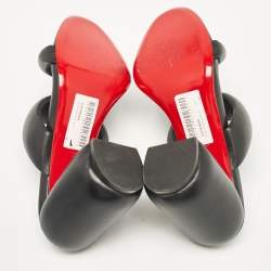 مملوكة مسبقًا Christian Louboutin Black Leather Inflama Sab Slide Sandals Size 39