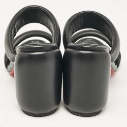 مملوكة مسبقًا Christian Louboutin Black Leather Inflama Sab Slide Sandals Size 39
