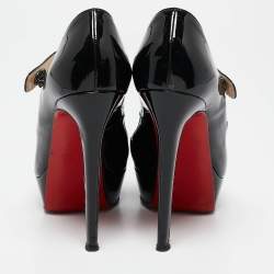 Christian Louboutin Black Patent Leather Zeppa Pumps Size 38