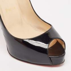 Christian Louboutin Black Patent Leather Very Prive Pumps Size 36.5
