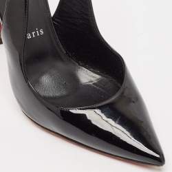 Pre Owned Christian Louboutin Black Patent Leather Hot Chick Pumps Size 38.5