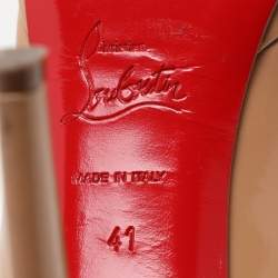 Christian Louboutin Beige Patent Leather New Simple Pumps 41