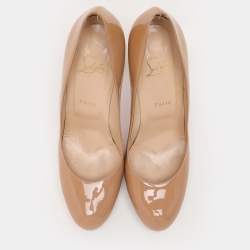 Christian Louboutin Beige Patent Leather New Simple Pumps 41
