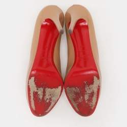 Christian Louboutin Beige Patent Leather New Simple Pumps 41