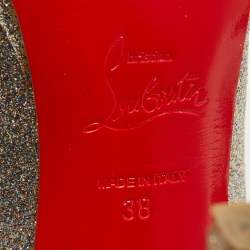 Christian Louboutin Metallic Silver Glitter Fifi Pumps Size 38