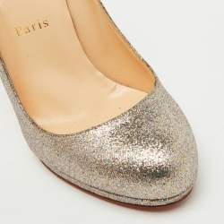 Christian Louboutin Metallic Silver Glitter Fifi Pumps Size 38