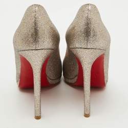 Christian Louboutin Metallic Silver Glitter Fifi Pumps Size 38