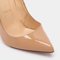 Christian Louboutin Beige Patent Leather Pigalle Pumps Size 36.5