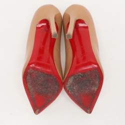 Christian Louboutin Beige Patent Leather Pigalle Pumps Size 36.5