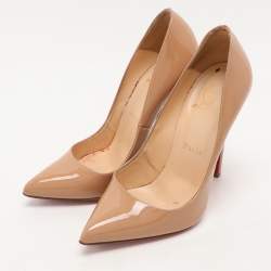 Christian Louboutin Beige Patent Leather Pigalle Pumps Size 36.5