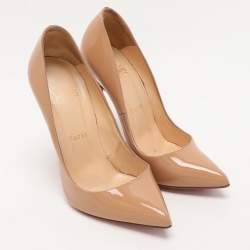 Christian Louboutin Beige Patent Leather Pigalle Pumps Size 36.5