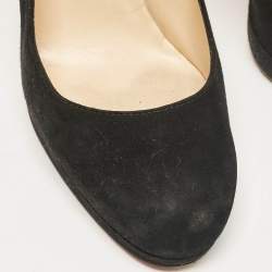 Christian Louboutin Black Suede Round Toe Pumps Size 37
