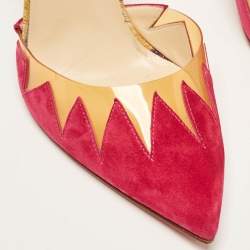Christian Louboutin Multicolor Suede and PVC Chapito Ho Pumps Size 37.5