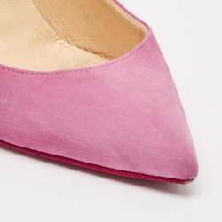 مملوكة مسبقًا Christian Louboutin Light Pink Suede Pigalle Follies Pumps Size 38
