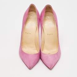 مملوكة مسبقًا Christian Louboutin Light Pink Suede Pigalle Follies Pumps Size 38
