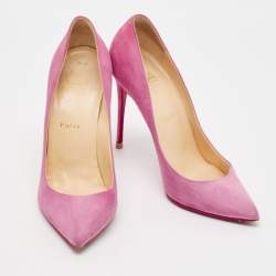 مملوكة مسبقًا Christian Louboutin Light Pink Suede Pigalle Follies Pumps Size 38