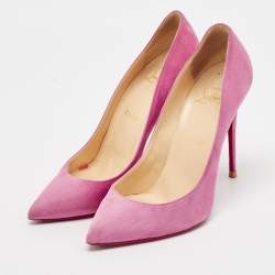 مملوكة مسبقًا Christian Louboutin Light Pink Suede Pigalle Follies Pumps Size 38