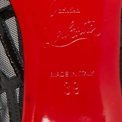 Pre Owned Christian Louboutin Black Patent Leather and Mesh Tititata Pointed Toe Pumps Size 39