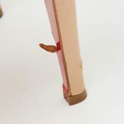 Christian Louboutin Beige Patent Leather Altadama Platform Peep Toe Pumps Size 38.5