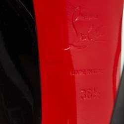 Christian Louboutin Black Patent Leather Bianca Platform Pumps Size 36.5