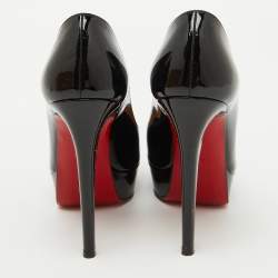 Christian Louboutin Black Patent Leather Bianca Platform Pumps Size 36.5
