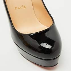 Christian Louboutin Black Patent Leather Bianca Platform Pumps Size 36.5