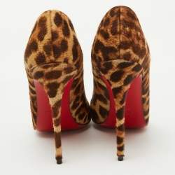 Pre Owned Christian Louboutin Brown Leopard Print Calf Hair So Kate Pumps Size 39